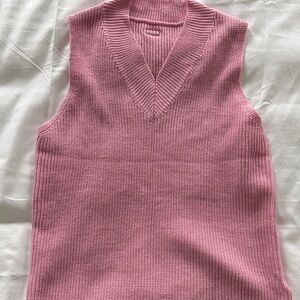 Aiirz Pink Ribbed Knit Sweater Vest NWT